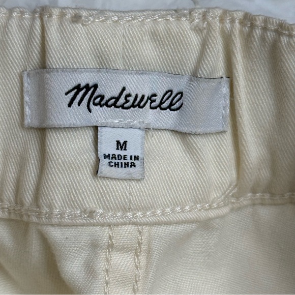 Madewell Cream Cotton Utility Cargo Pants Elastic Waist Women’s Medium - Picture 5 of 11